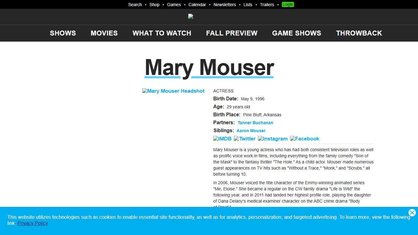 Mary Mouser - Actress